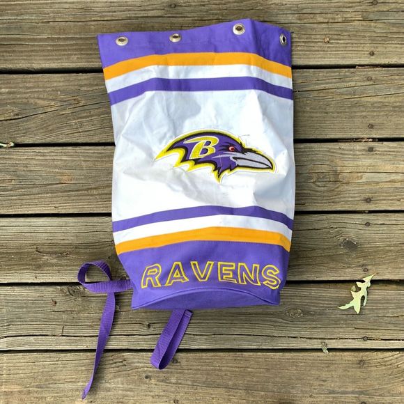 Baltimore Ravens Bag Backpack Gym Bag NO DRAWSTRING Canvas Embroidered NFL - Picture 2 of 11